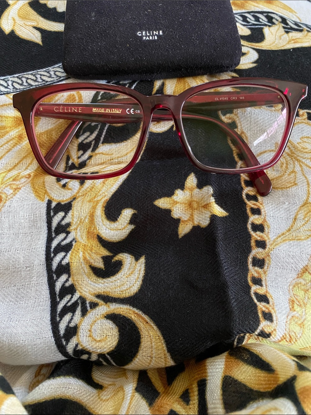 Celine MadeinItaly 🇮🇹 Dark Red Logo Frames Rx HighEnd NonScratch Lenses Glasses
